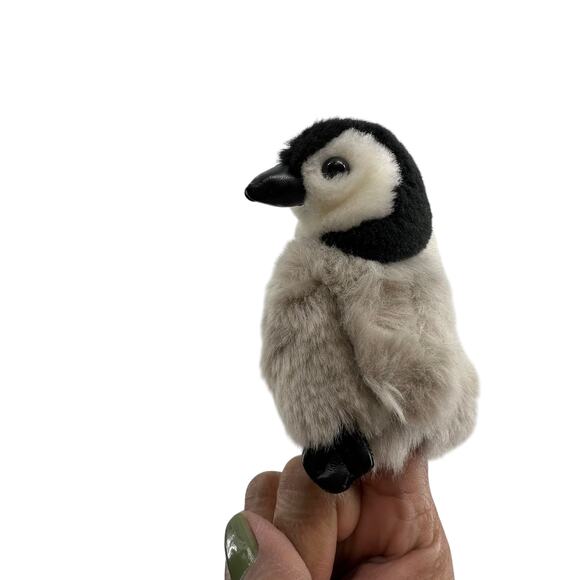 Folkmanis Finger Puppet Penguin Baby Cute Play Show Black Gray White - Picture 1 of 5